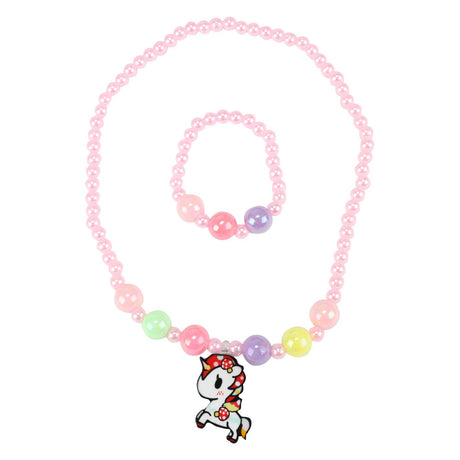 Collana di perle di cavallo da sogno e braccialetto di unicorno