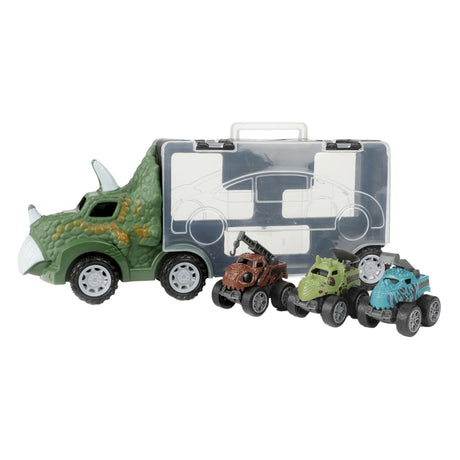 Camion dinosauro del Mondo dei Dinosauri con 3 auto pull-back