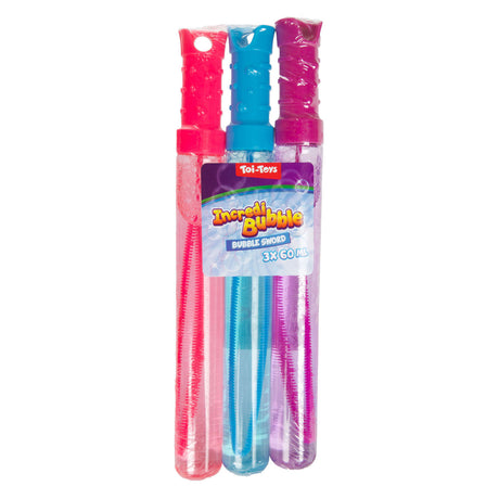 Toi-toys toi giocattoli incredibilebubble bubble wand 60ml set da 3 pezzi 2 assortiti