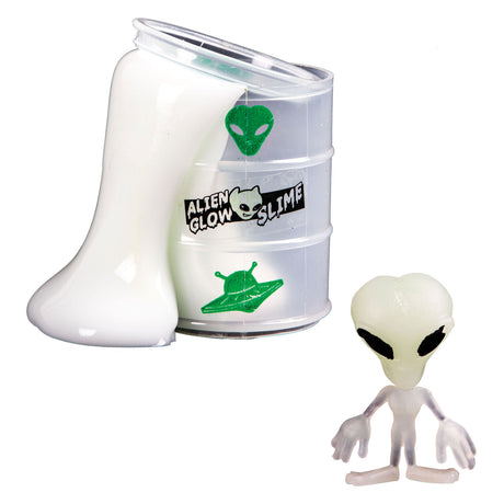 I giocattoli giocattolo si illuminano e si divertono come un barile di petrolio con un alieno slime che si illumina al buio