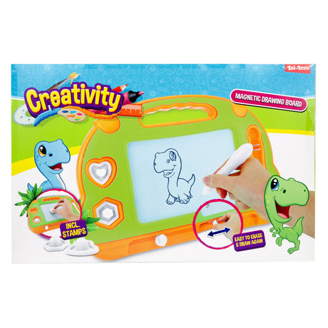 Tavolo da disegno magnetico per la creatività di toi-toys con penna e forme