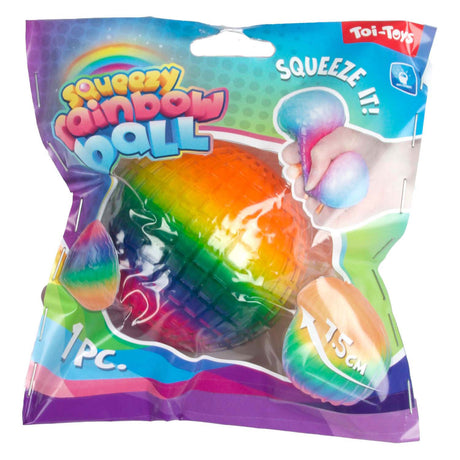 Toi-toys toi giocattoli divertenti palline testurizzate in schiuma a coste arcobaleno da 7 cm