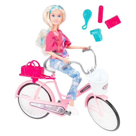 Toi-toys toi giocattoli bambola lauren teenager in bicicletta