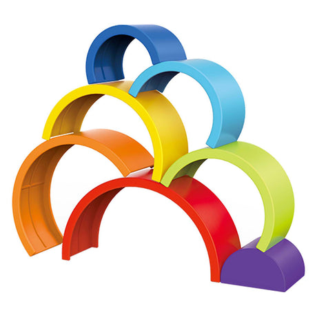 Toi-toys stelline baby torre impilabile arcobaleno, 7 pz.