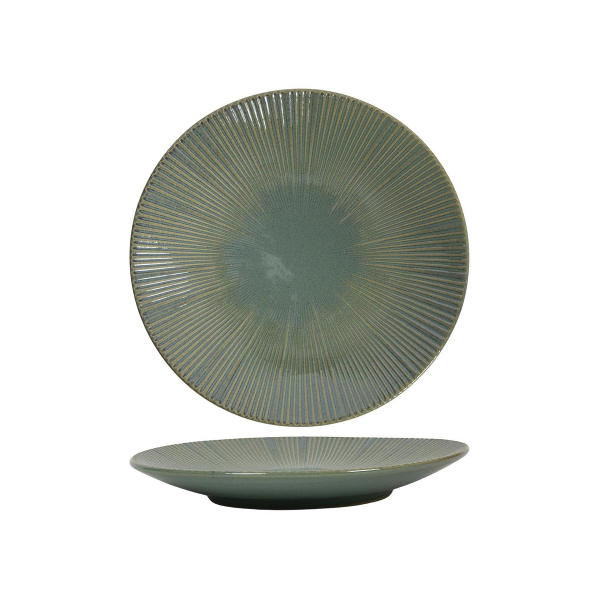 Piatto piano righe blu oceano verde ø28cm