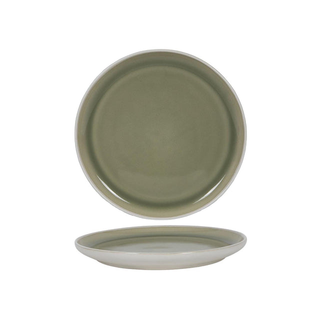 Piatto piano bianco opaco verde ø27cm 6 pezzi