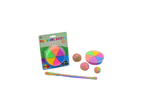 Johntoy John Toy Bouncing Duo Putty Scatola portaoggetti con 6 colori neon su cartoncino