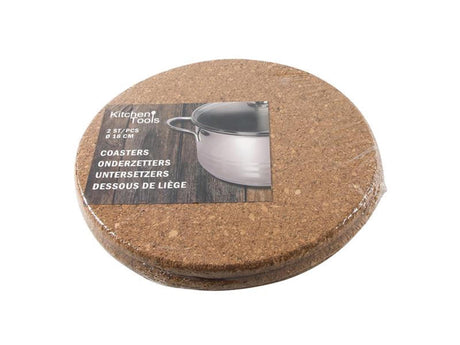 Utensili da cucina sottobicchieri in sughero set da 2 pezzi ø18cm