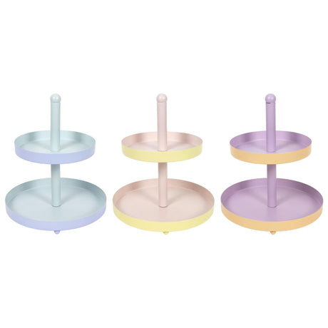 Etagere metallo bicolore 2 strati ø20xh23cm 3 assortiti