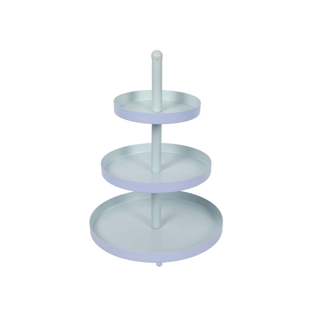 Etagere metallo 3 strati blu-menta ø25xh35cm