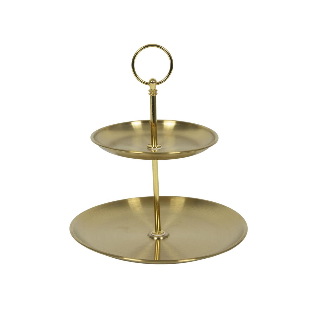Etagere oro acciaio inox 2 strati ø14xh20cm
