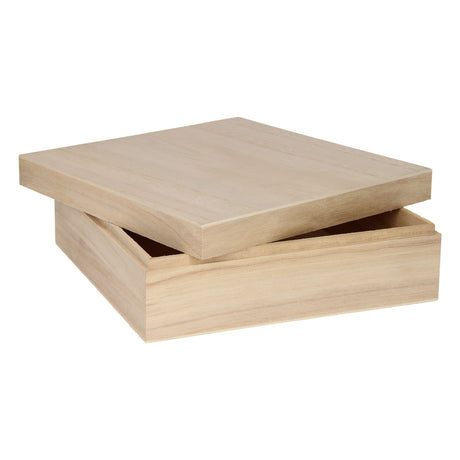 Scatola quadrata in legno playwood con coperchio allentato