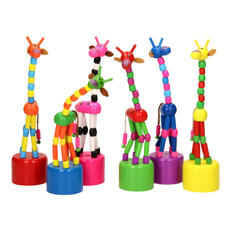 Playwood bambola in legno con stampa giraffa colorata