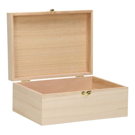 Scatola in legno senza marca, formato A5, con coperchio ribaltabile, serratura, paulownia