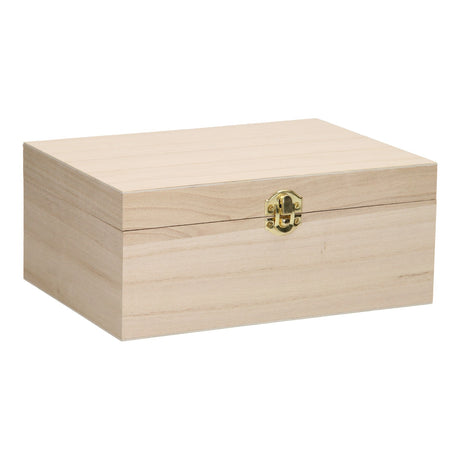 Scatola in legno senza marca, formato A5, con coperchio ribaltabile, serratura, paulownia