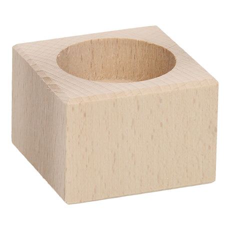 Portacandele Playwood quadrato in legno di faggio, 4 cm