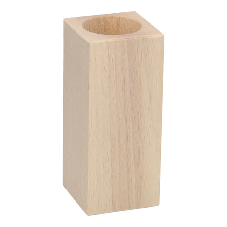 Portacandele Playwood quadrato in legno di faggio, 13 cm