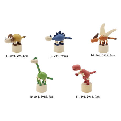 Dinosauro bambola a pressione in legno Playwood