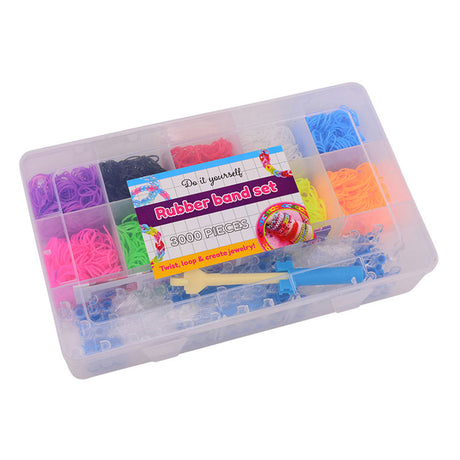 Johntoy Loom Bands impostati nella scatola di archiviazione, 3000dlg.