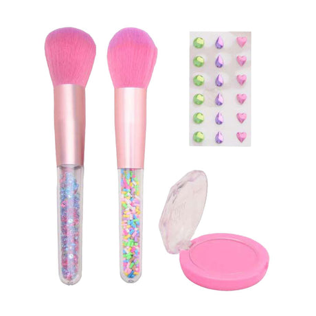 Johntoy lala - set per il trucco con fard e pennelli con adesivi