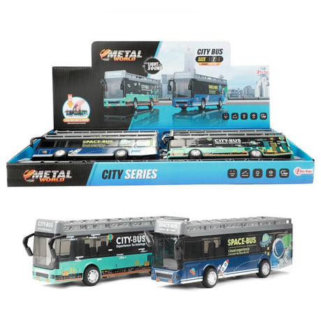Toi-toys toi Toys Metal World City Bus 21 cm arretrabile con luci e suoni