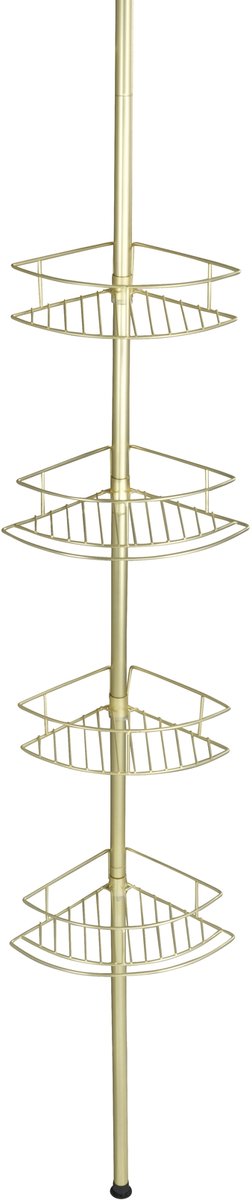 Piatto doccia telescopico Wenko dolcedo 4 strati acciaio inox oro opaco - estensibile da 65 a 275 cm - cestino doccia - montaggio senza forare