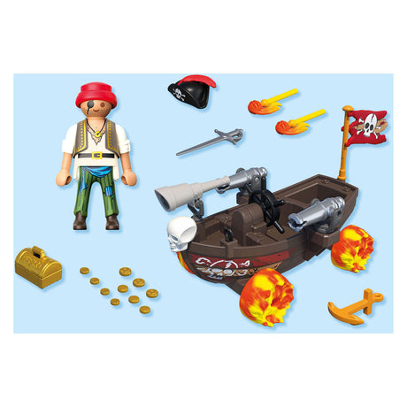 Playmobile | stelle divertenti | rasendes barca pirata | giocattolo da 4 anni | regalo per bambini | macchinina | con funzione di ripresa rückzugmotor | 71717