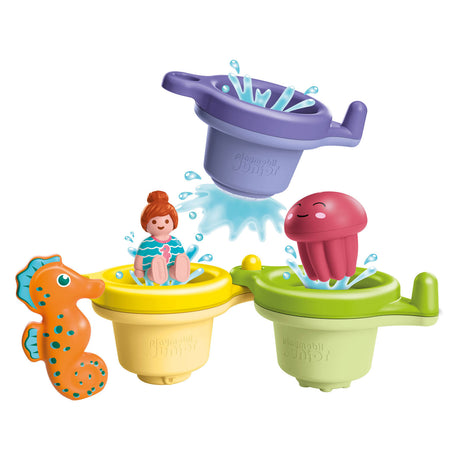 Playmobile | junior acqua | Coppa da nuoto con divertimento in acqua | giochi d'acqua da 1 anno | regalo per i più piccoli | divertimento balneare educativo | giocattoli da bagno sostenibili | 71776