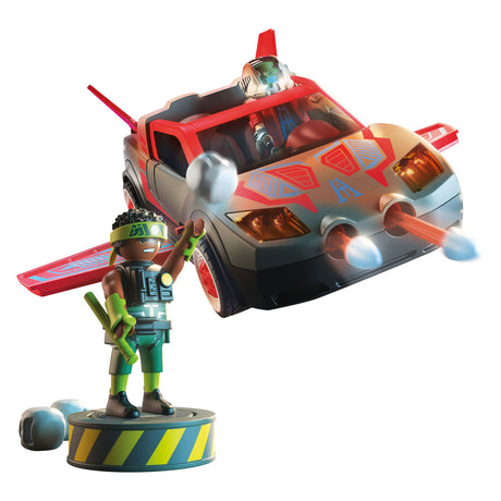 Playmobile | eroi | veicolo eroe multifunzionale | giocattoli da 4 anni | regalo per bambini | veicolo d'azione versatile | con funzione di sparo miniatura | 71832