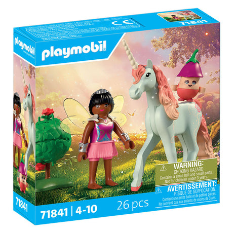Playmobile | unicorni magici | rosa unicorno da collezione con fata | Set da gioco fantasioso per i fan degli unicorni | accessori intercambiabili con dettagli magici | regalo perfetto per bambini dai 4 anni | 71841
