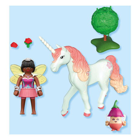 Playmobile | unicorni magici | rosa unicorno da collezione con fata | Set da gioco fantasioso per i fan degli unicorni | accessori intercambiabili con dettagli magici | regalo perfetto per bambini dai 4 anni | 71841