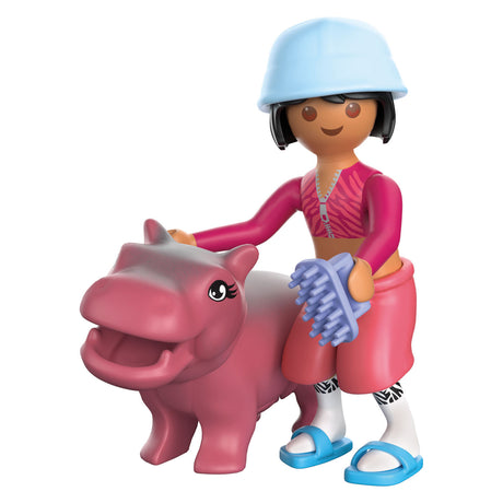 Playmobile | amici animali | divertimento nel bagno degli animali domestici | giocattoli da 4 anni | regalo per bambini | stimola la creatività e l'interazione con gli animali | cura e balneazione degli animali con accessori | 71950