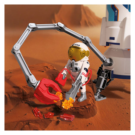 Playmobil Space Esa Mars Research Rocket | razzo modulare con rampa di lancio e 2 astronauti | set di giocattoli spaziali di alta qualità | per bambini dai 4 anni | 72011