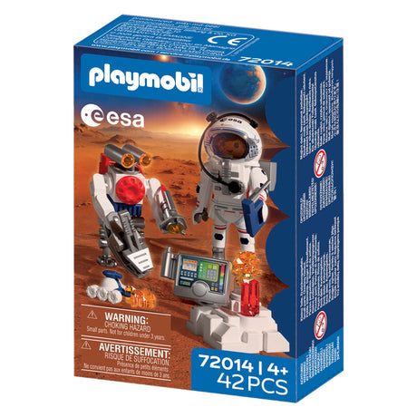 Playmobil space esa astronauta con robot | con Mars crawler, stazione di analisi 3 campioni di roccia | esplorazione dello spazio | set di giocattoli di alta qualità | divertimento per bambini dai 4 anni | 72014