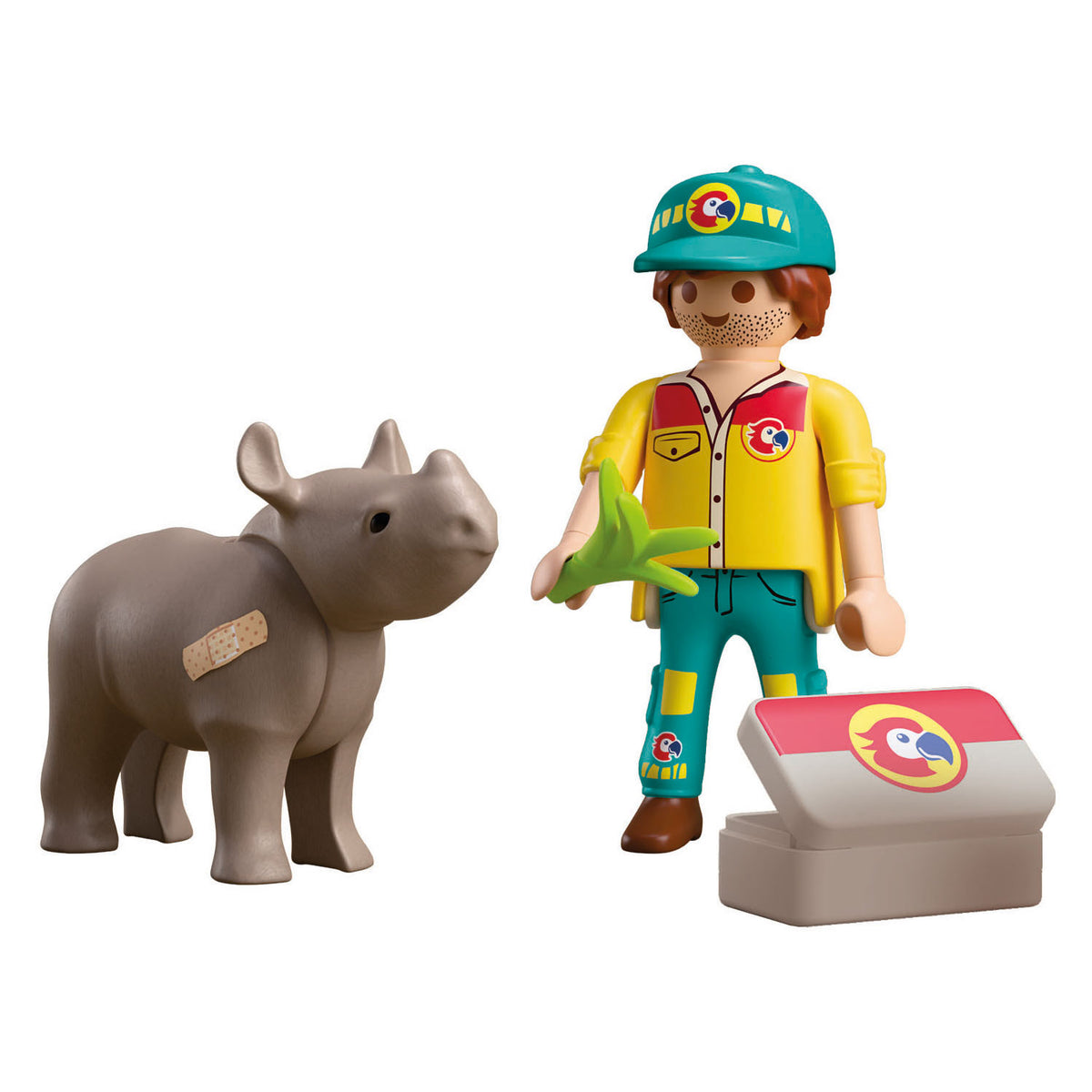 Playmobil duopack ranger con rinoceronte - 72025