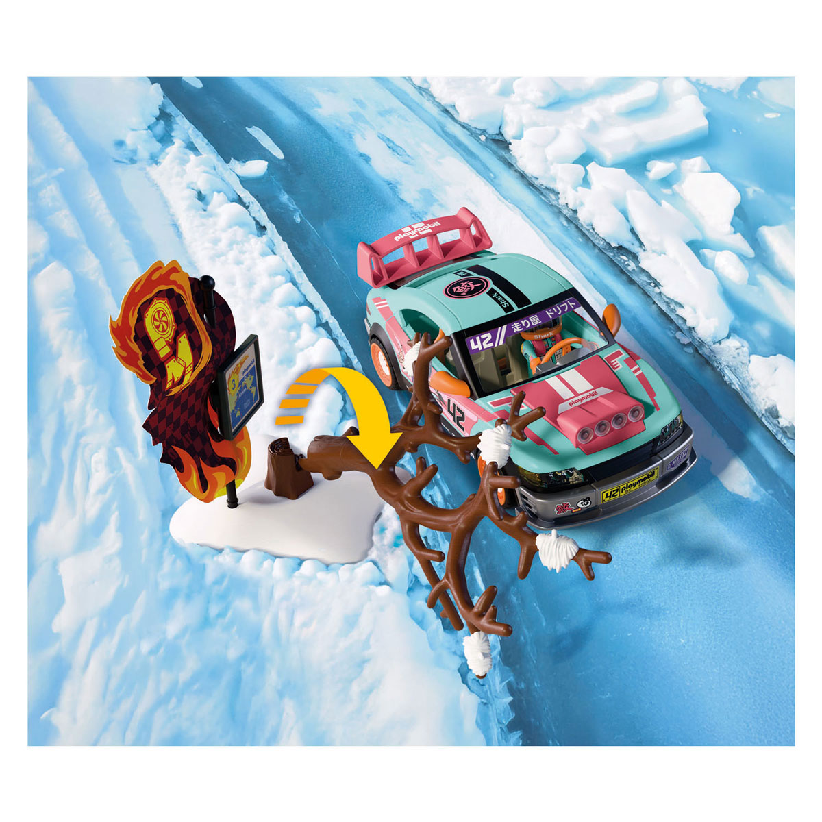 Playmobil – 72062 – Set da gioco per auto da corsa – 68 pezzi – Azione sportiva