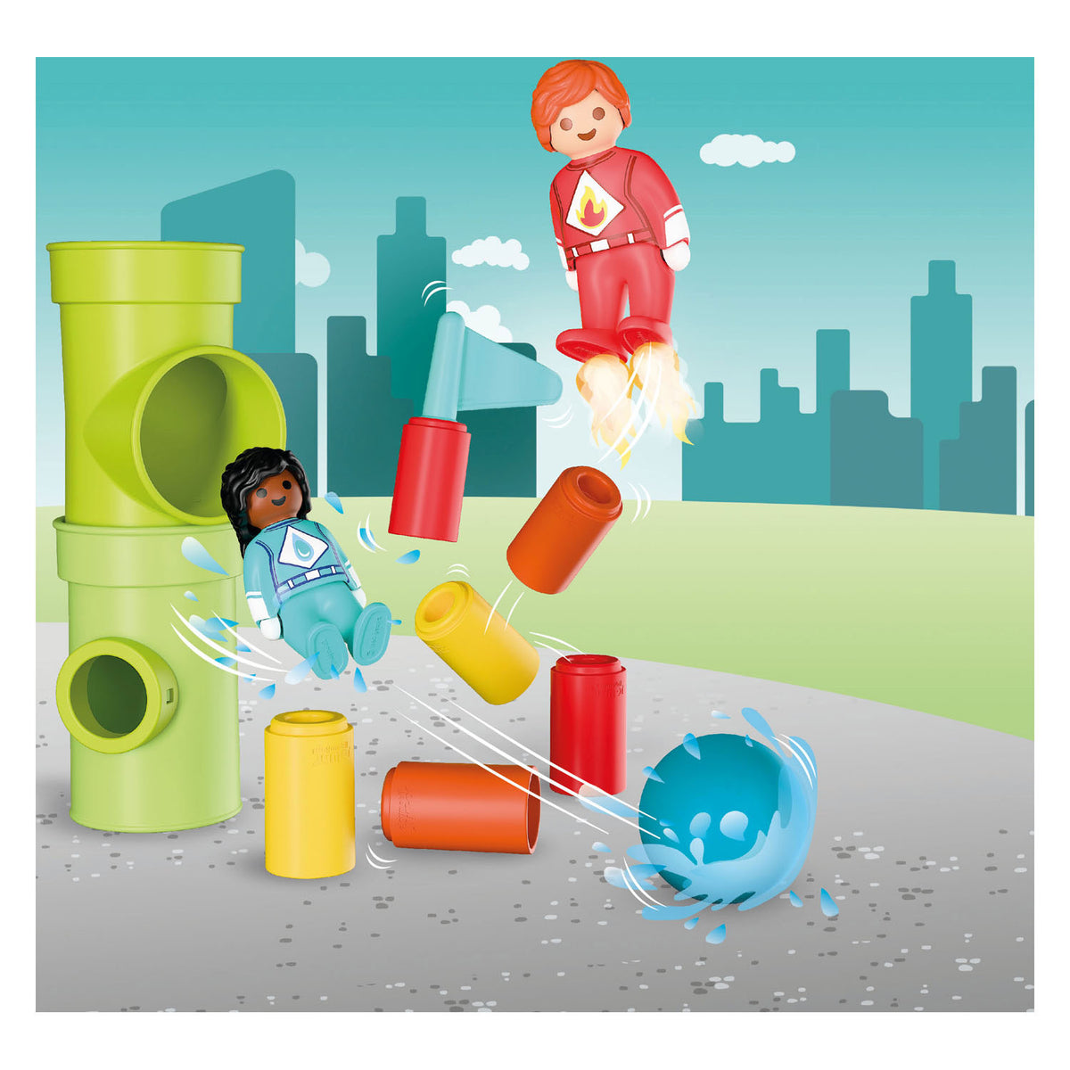 Playmobil superhelden actie bouwset - kleurrijk speelgoed avontuur.