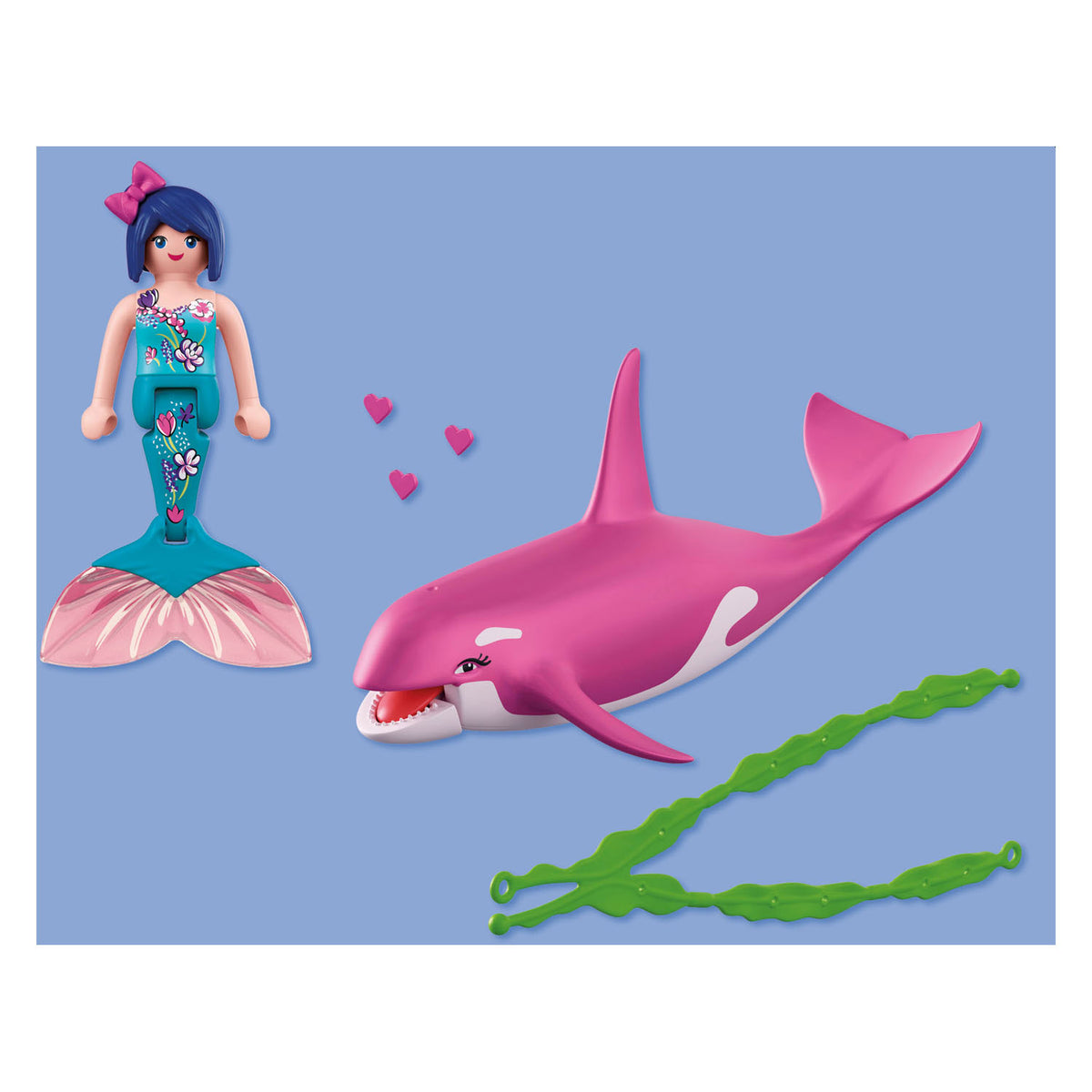 Giocattolo magico dell'orca assassina Playmobil Fantasy con sirena e accessori.