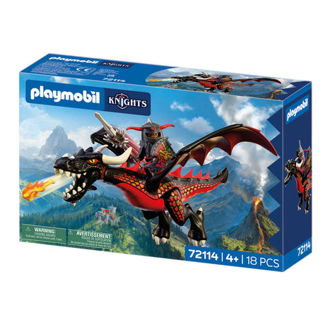 Playmobil Knights set da gioco Drago nero con cavaliere - avventura fantasy.
