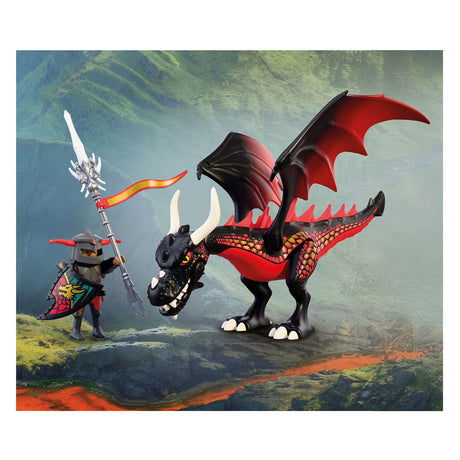 Playmobil Knights set da gioco Drago nero con cavaliere - avventura fantasy.