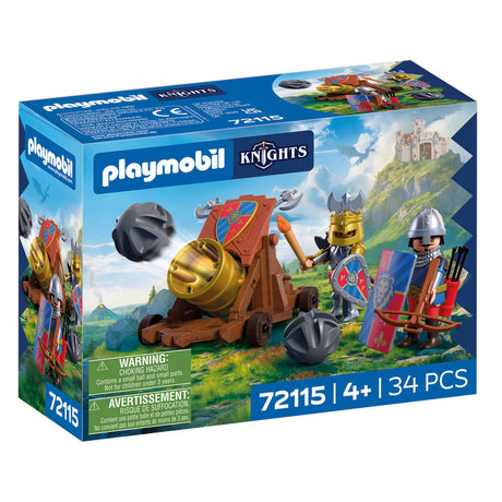 Playmobil knights set da gioco cavaliere con cannone e accessori - 72115.