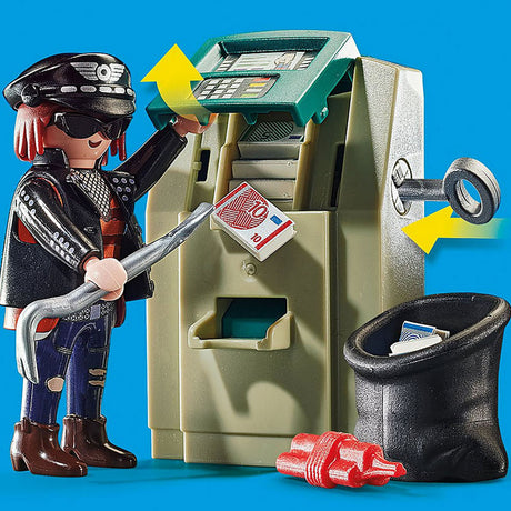 Playmobil City Action - Motocicletta della polizia: giocattolo da costruzione all'inseguimento del ladro di denaro (70572)