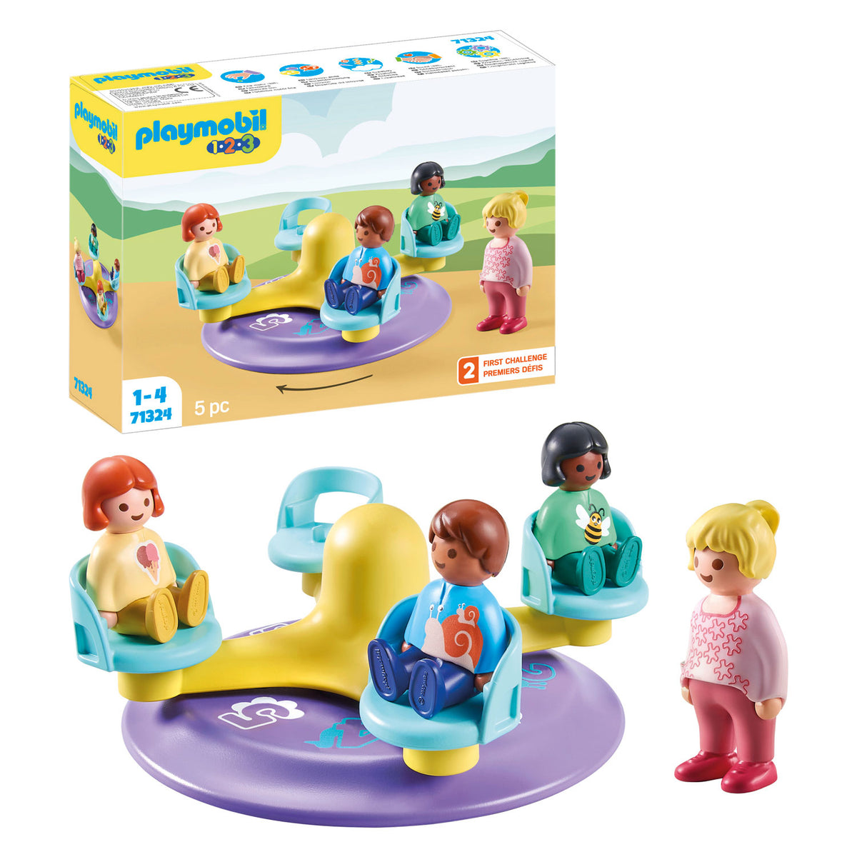 Playmobil 1.2.3. Carousel per bambini 71324