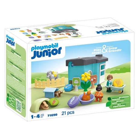 Playmobil 71690 pensione per animali junior con mangiatoia automatica