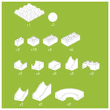 Mini set pista per biglie Hubelino - 45 pezzi.