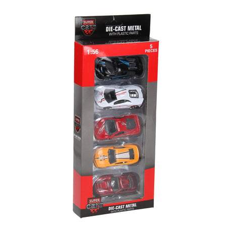Johntoy Super Cars Die Cast Car, 5st.
