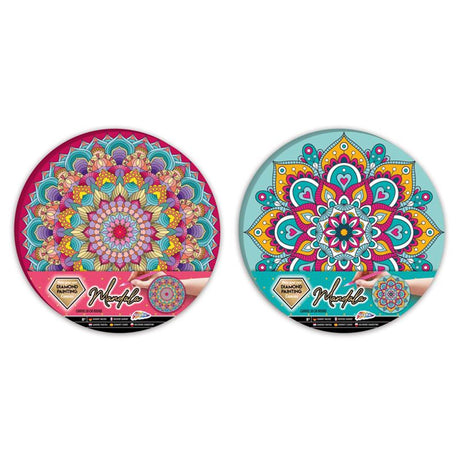 Gruppo artigianale creativo pittura con diamanti mandala su tela ø30 cm