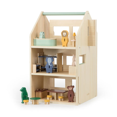 Casa delle bambole in legno Trixie con accessori