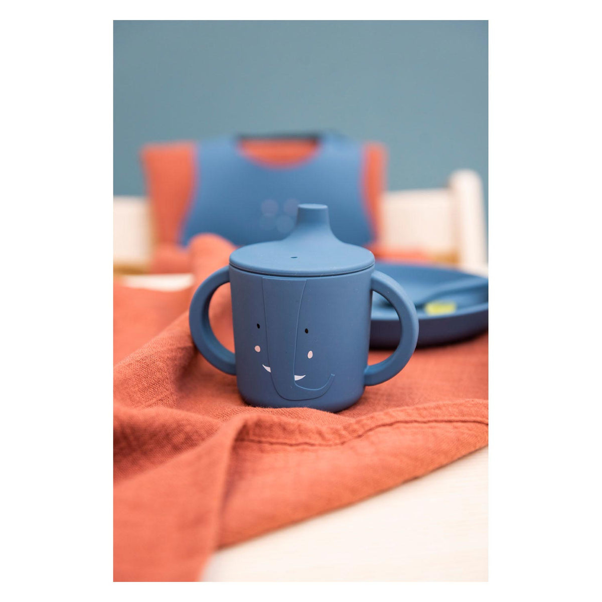 Tazza con beccuccio Trixie - mrs. elefante - bicchiere per bere per neonati - bicchiere antigoccia - per bambini dai 4 mesi - in silicone - lavabile in lavastoviglie