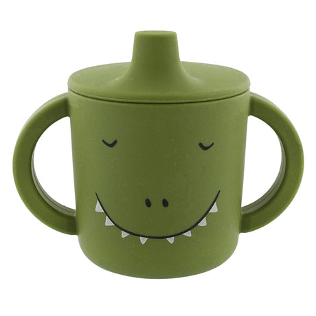 Tazza con beccuccio Trixie - mr. dinosauro - bicchiere per bebè - bicchiere antigoccia - per bambini dai 4 mesi - in silicone - lavabile in lavastoviglie